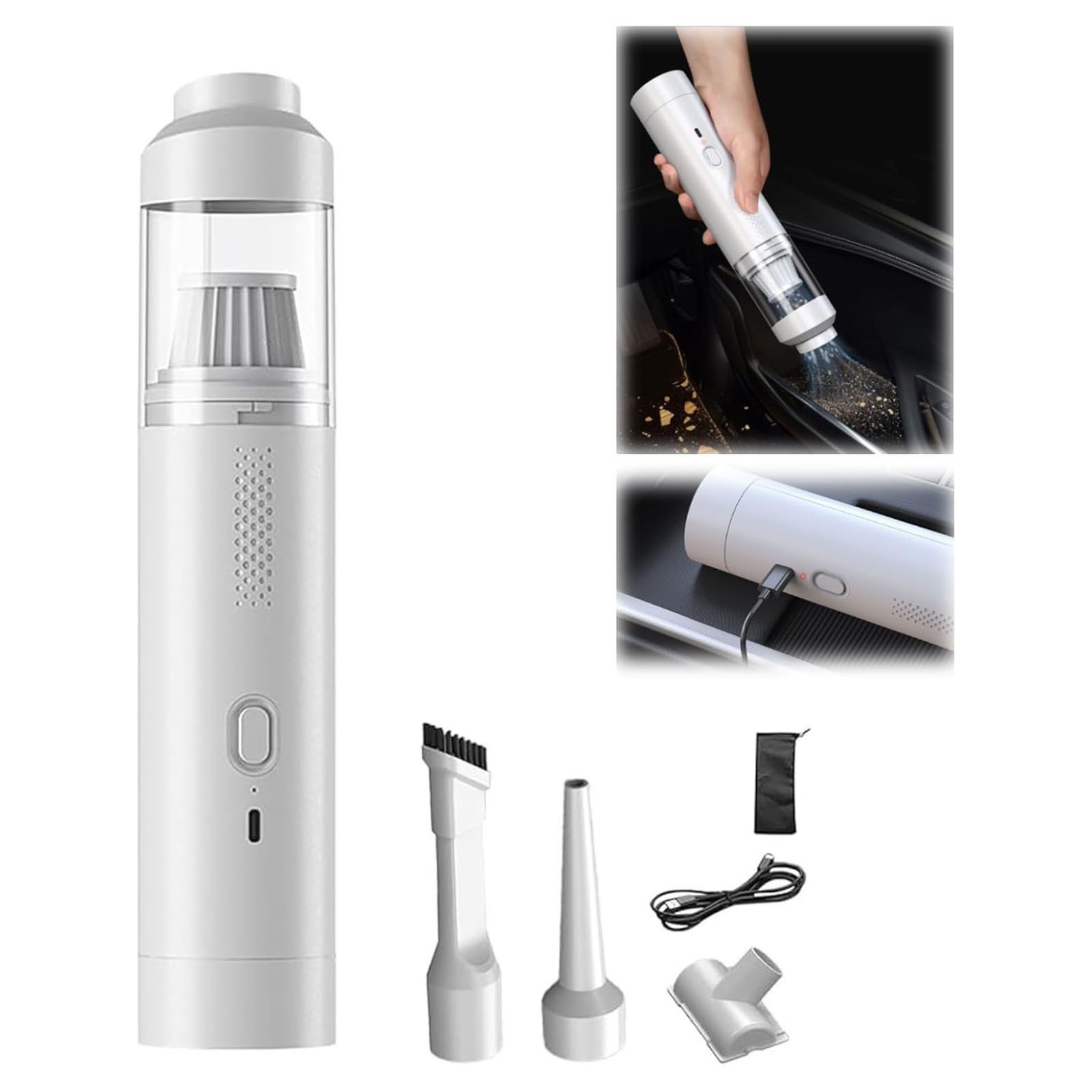 Slim Cordless Car Vacuum High Power Mini Vacuum Cleaner Wireless Handheld Small Vacuum Cordless Portable Vacuum Cordless Vacuum Cleaner For Car Home New Home Essentials